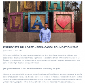 ENTREVISTA DR. LOPEZ – BECA GASOL FOUNDATION 2016